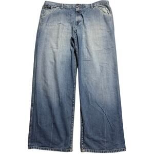 Y2K VTG Davoucci Jeans Wide Leg Baggy Skater Hip Hop Mens 44 x 33 (44 x 31) Blue